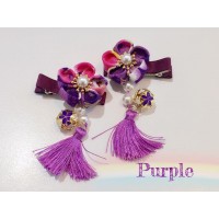 中日式花花頭飾 - purple 